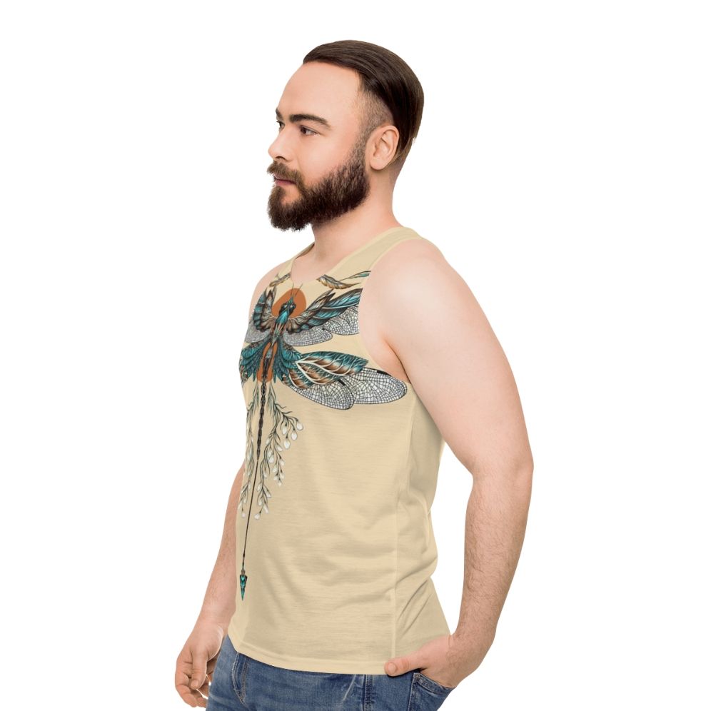 Dragonfly tattoo unisex tank top - men side