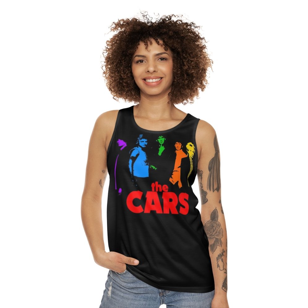 The Cars in Color Unisex 80s Music Tank Top - women