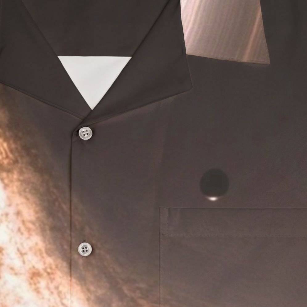 Interstellar black hole Hawaiian shirt with galaxy and cosmic design - Detail