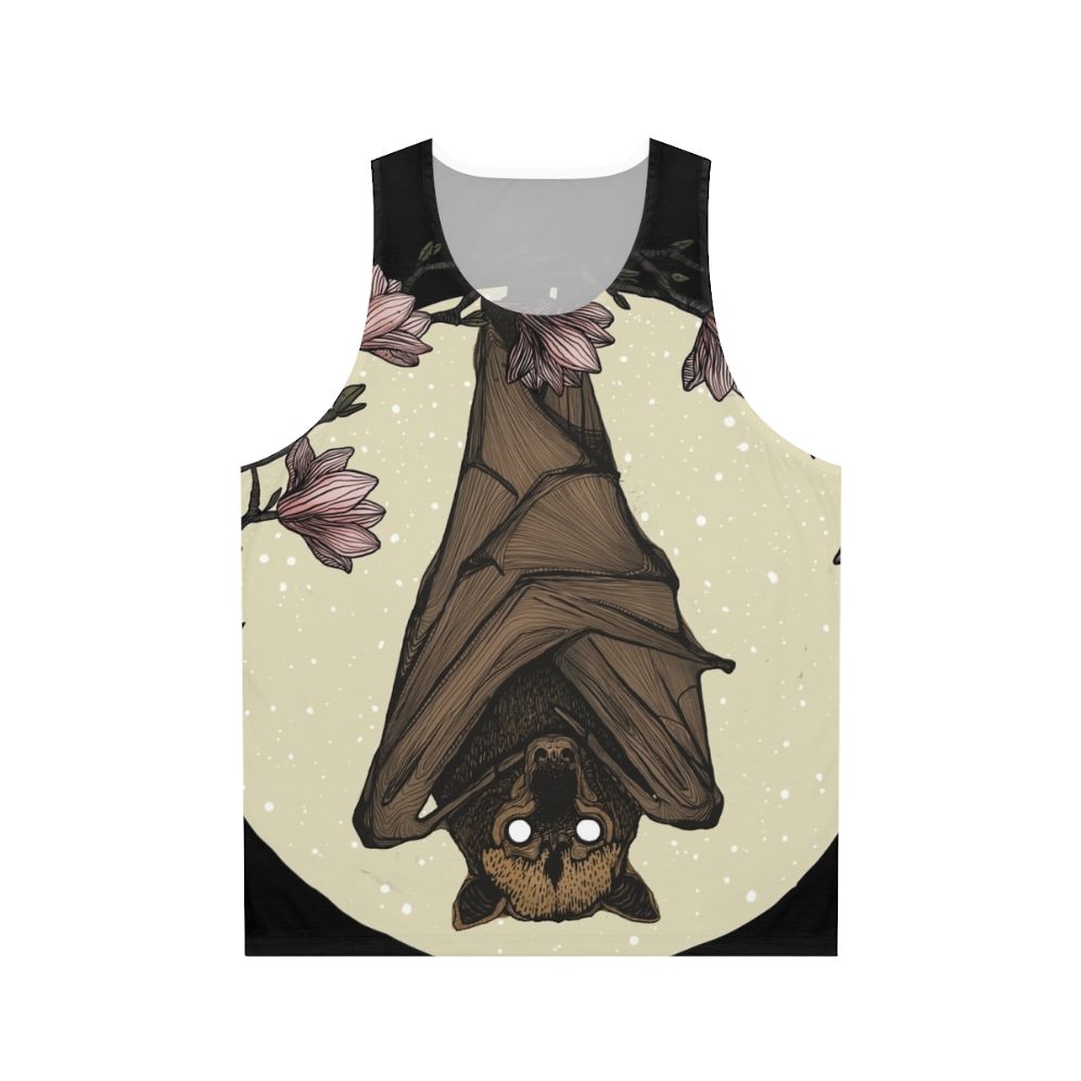 Spooky bat and flying fox graphic on unisex tank top