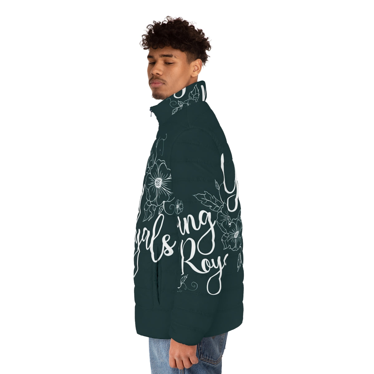 Young Royals Netflix Series Puffer Jacket Featuring Prince Wilhelm and Prince Simon - men side left