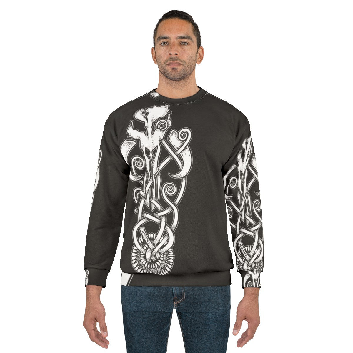 Mandalorian Sarlacc Knot Sweatshirt with Boba Fett Inspired Graphics - men