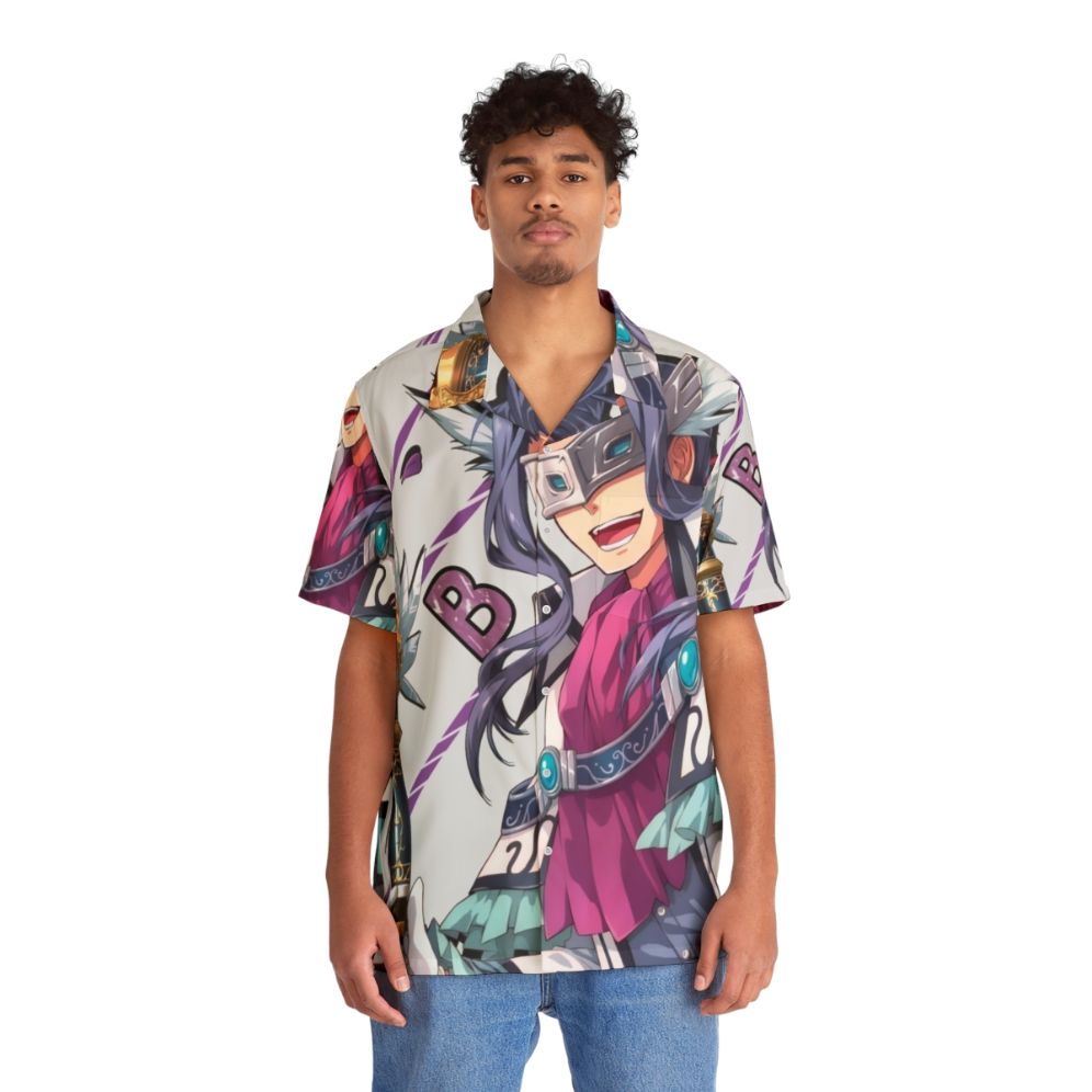 Speed Baron Hawaiian Shirt in Tropical Print - People Front