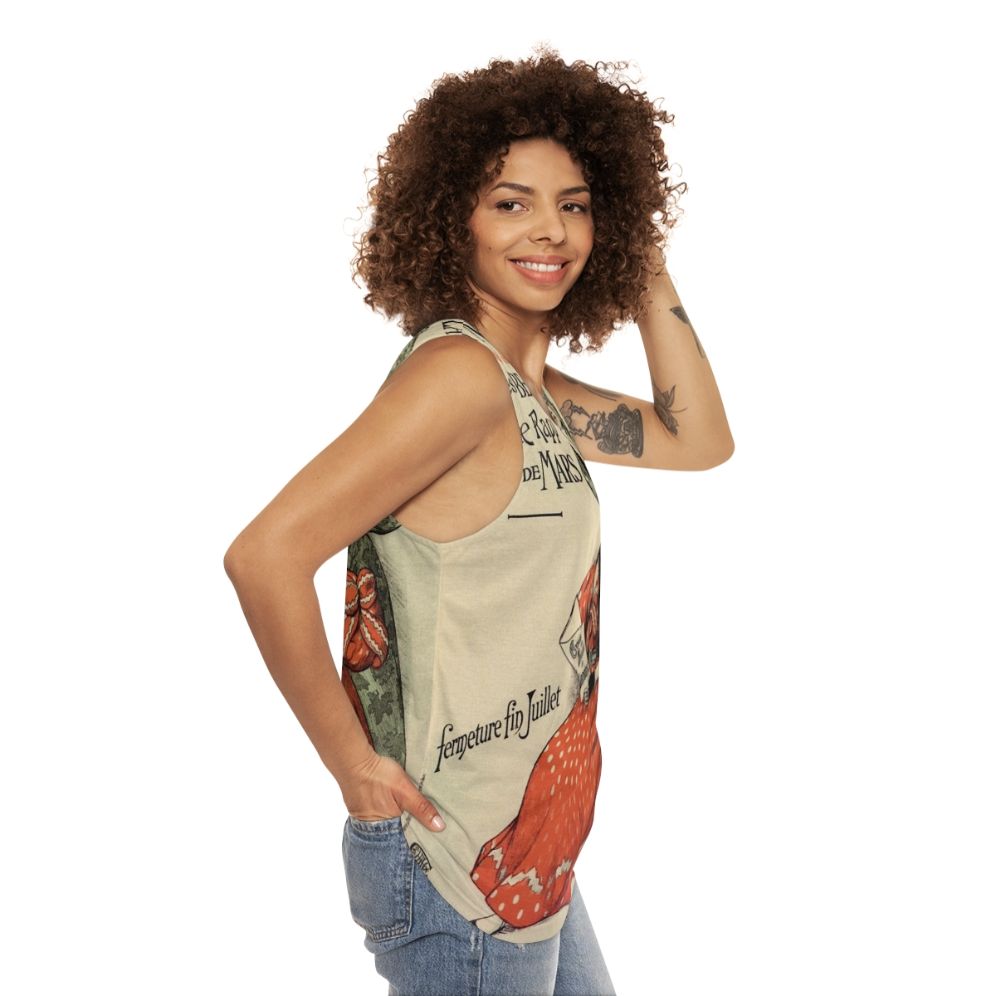 Parisian Belle Epoque Inspired Unisex Tank Top - women side