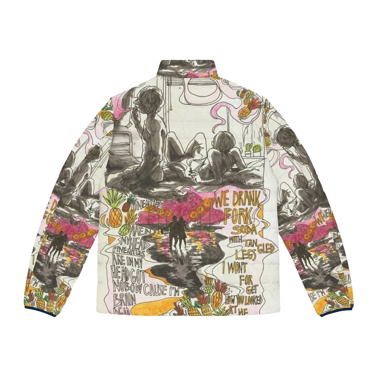 Pork Soda Puffer Jacket featuring the Glass Animals design - Back