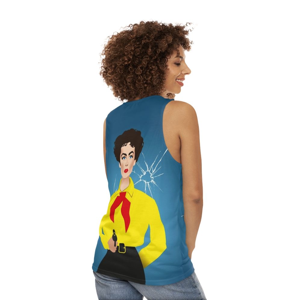 Unisex Vienna Tank Top with Alexander Mogollo Art - women back