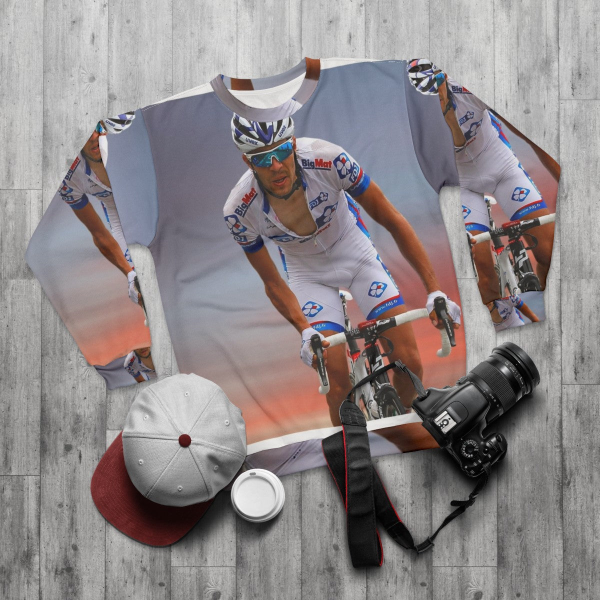 Thibaut Pinot Cycling Sweatshirt - flat lay