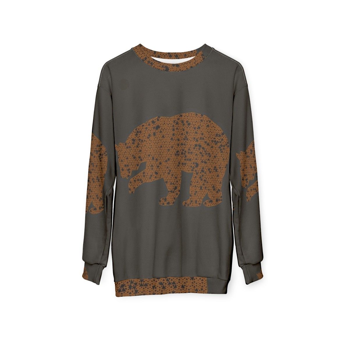 Legendary bear abstract sweatshirt with colorful nature and spirit animal design - hanging