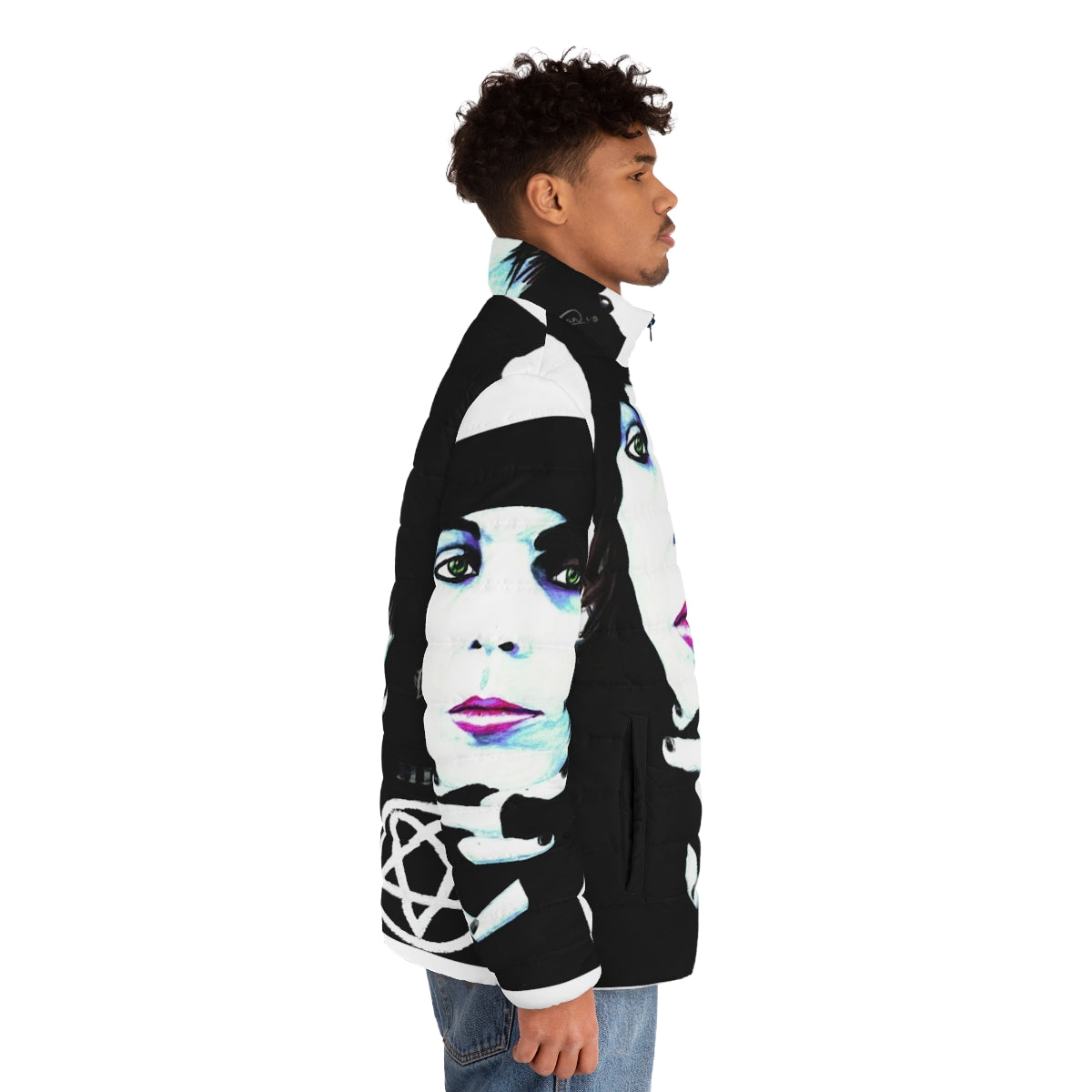 Him Ville Valo Portrait Puffer Jacket - Metal Fashion Essentials - men side right