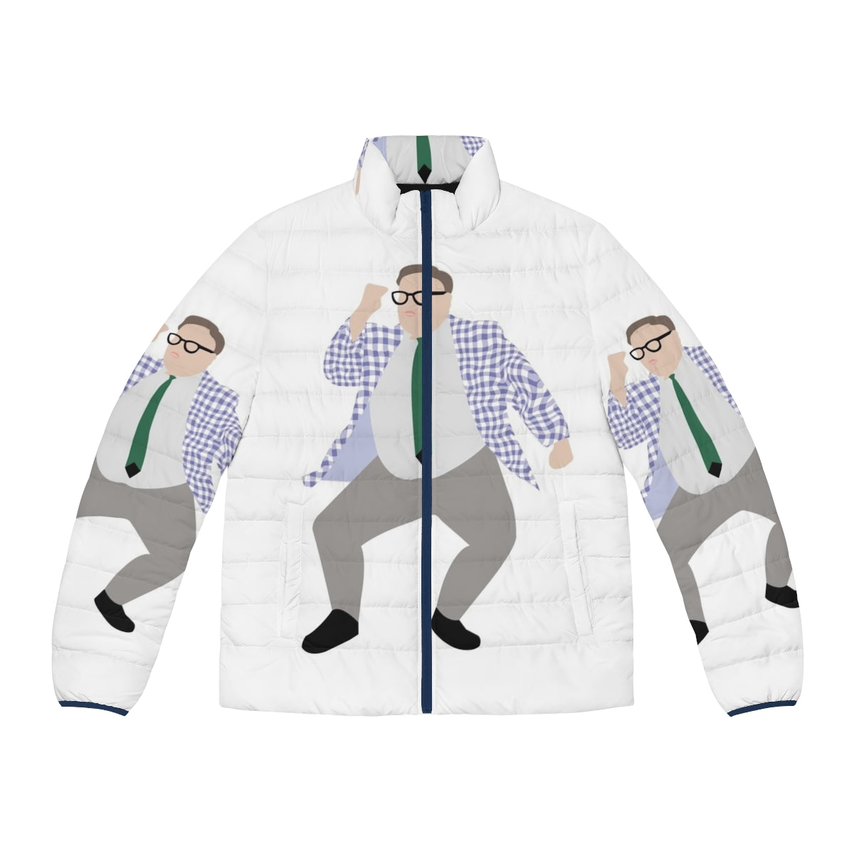 Matt Foley inspired puffer jacket featuring a warm and durable design