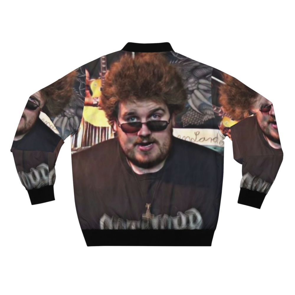 Drachenlord Rainer Winkler Bomber Jacket, featuring German youtuber and heavy metal fan design - Back