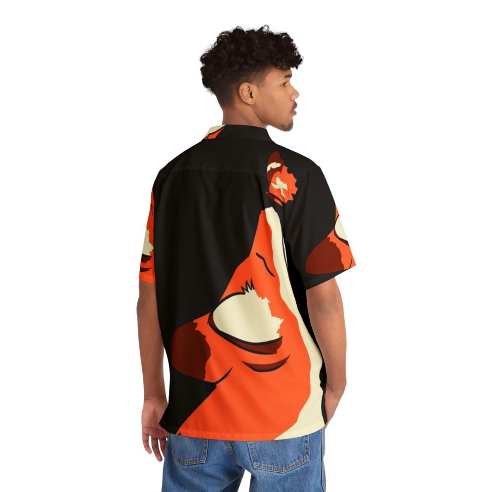 Spirit Fox Hawaiian Shirt featuring a print of a legendary fall fox - People Back