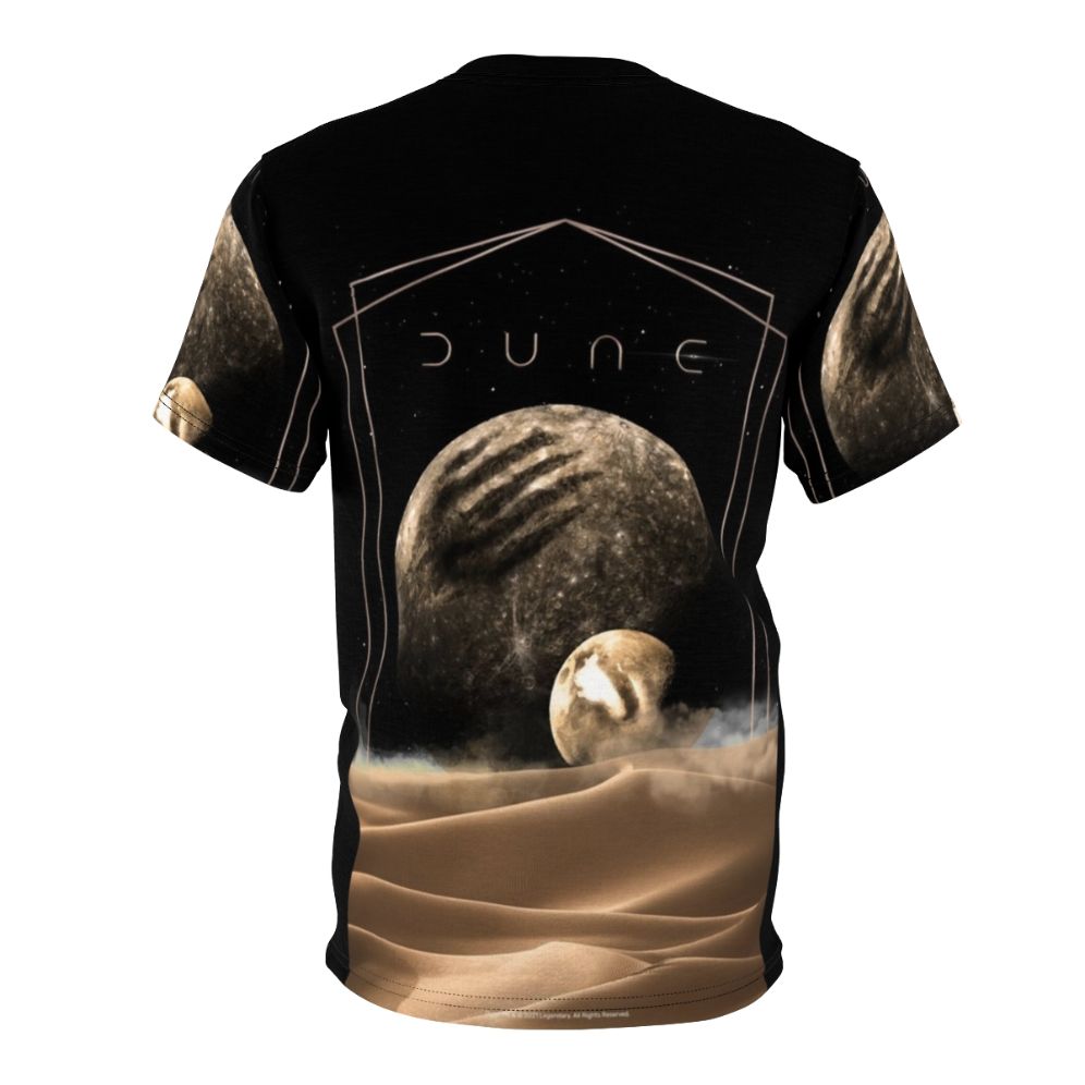 Dune-inspired moons artwork on an all-over print t-shirt - Back