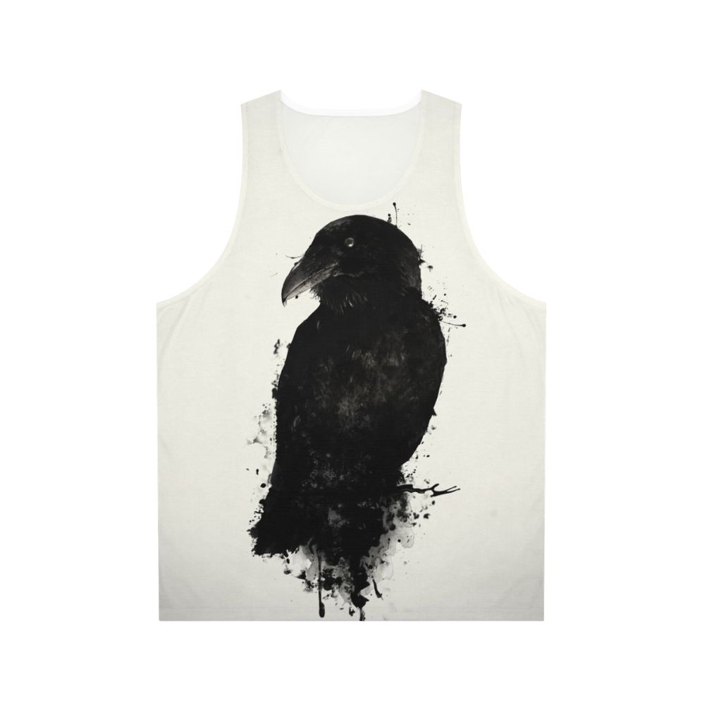 Raven unisex tank top with nature and mythology inspired design