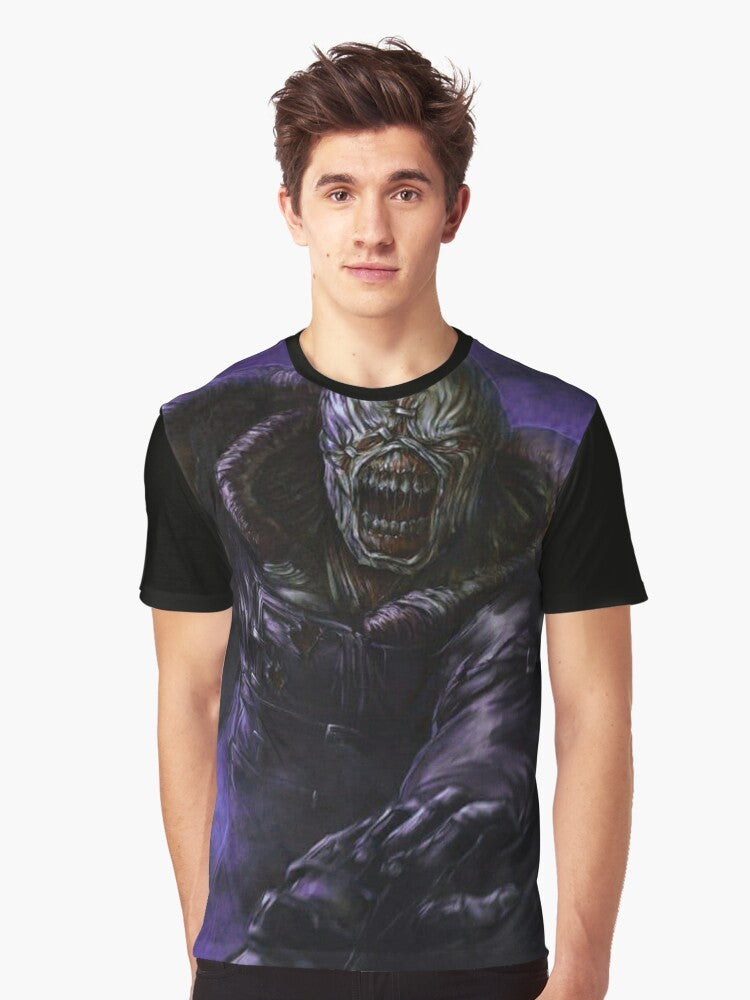 Resident Evil Nemesis graphic t-shirt featuring Jill Valentine from the popular video game - Men