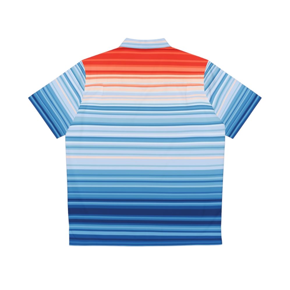 Climate Change Stripes Hawaiian Shirt - Back