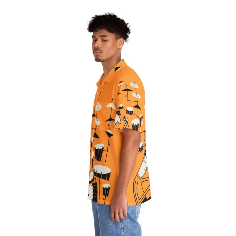 Rhythmic Hawaiian Shirt with Music-Inspired Graphic - People Left