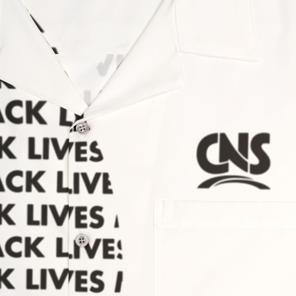 Black Lives Matter (BLM) white Hawaiian shirt - Detail