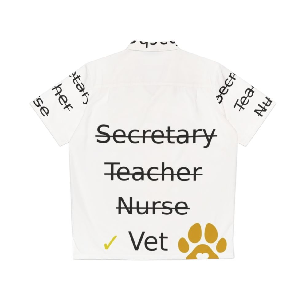 Veterinary Hawaiian Shirt with Occupations and Pets Design - Back