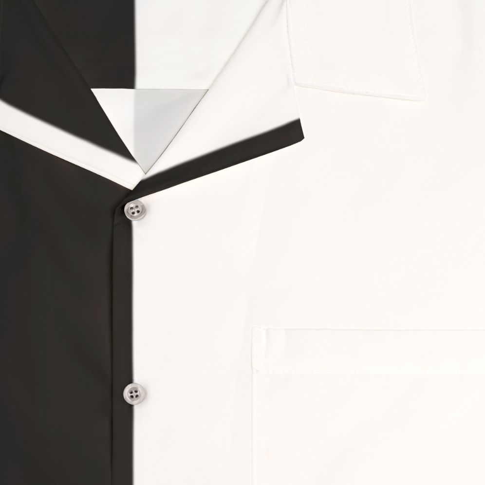 Bicolor black and white hawaiian shirt - Detail