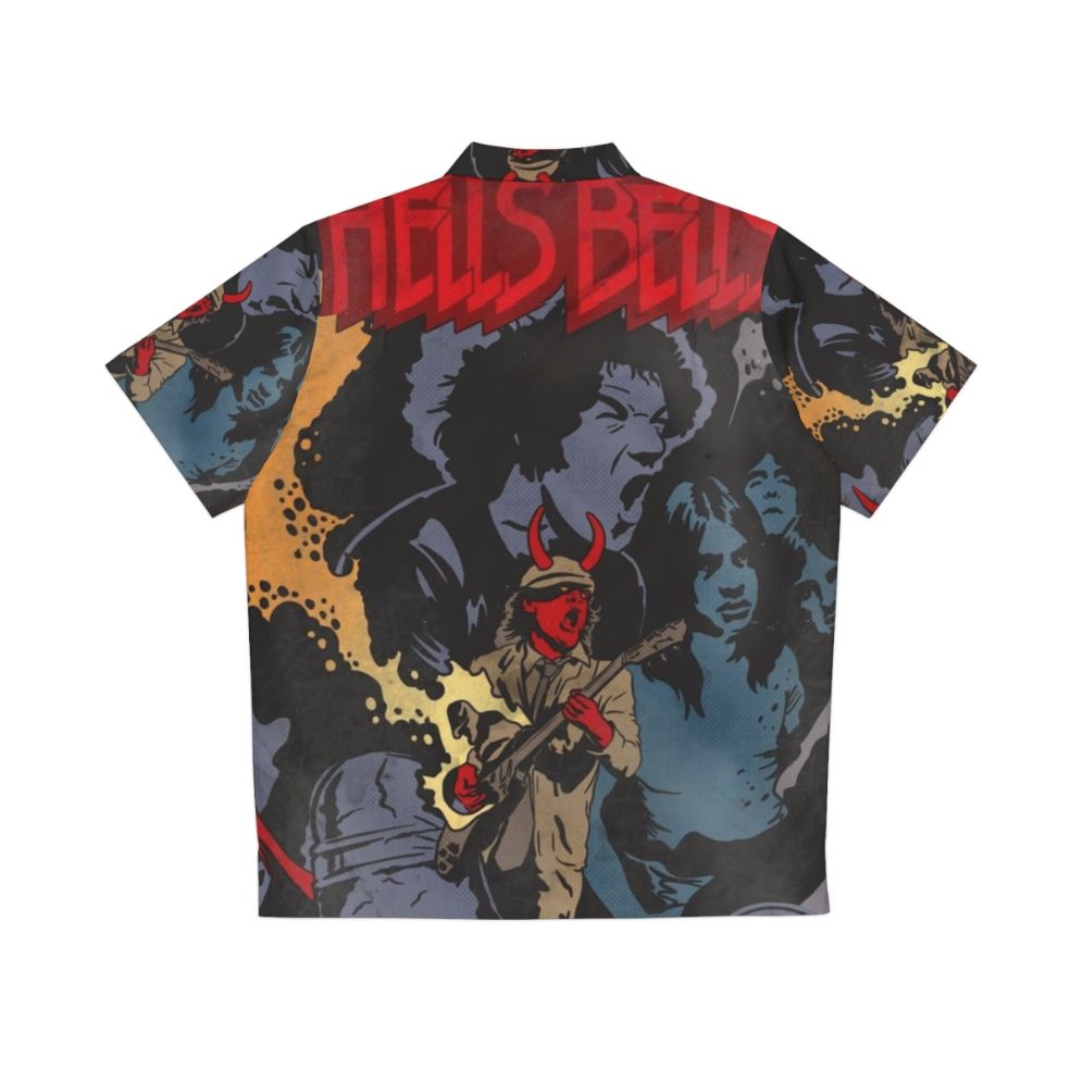 Hell's Bells Comics Hawaiian Shirt featuring ACDC and Hellboy - Back