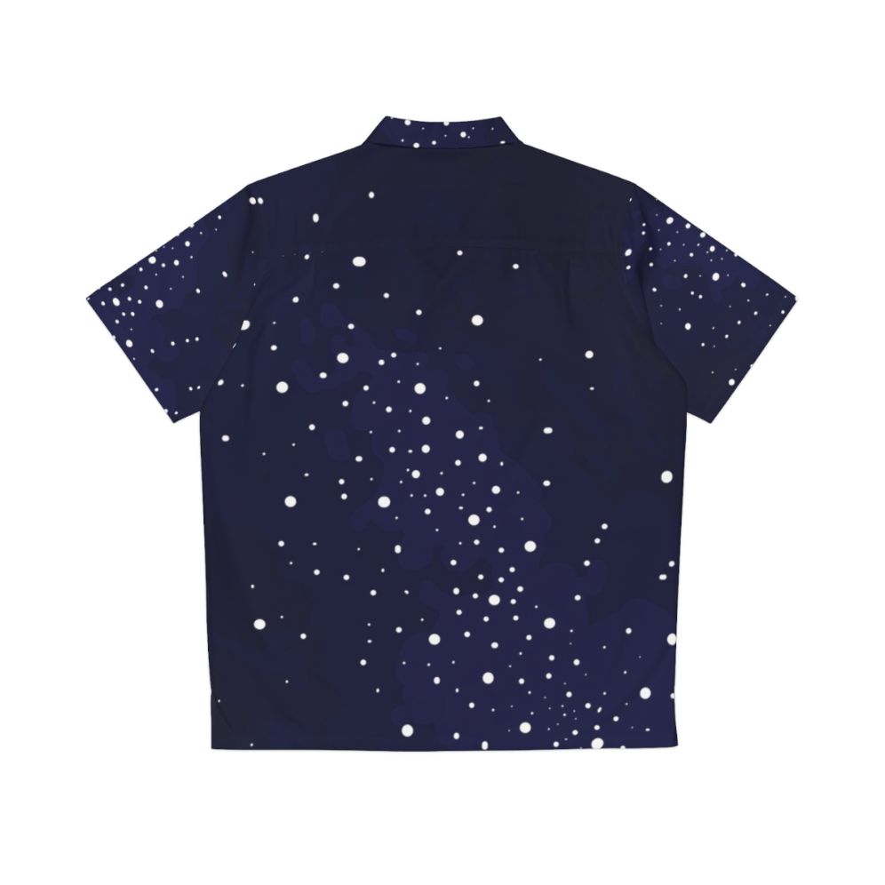 Starry night sky cosmic galaxy pattern Hawaiian shirt - Back