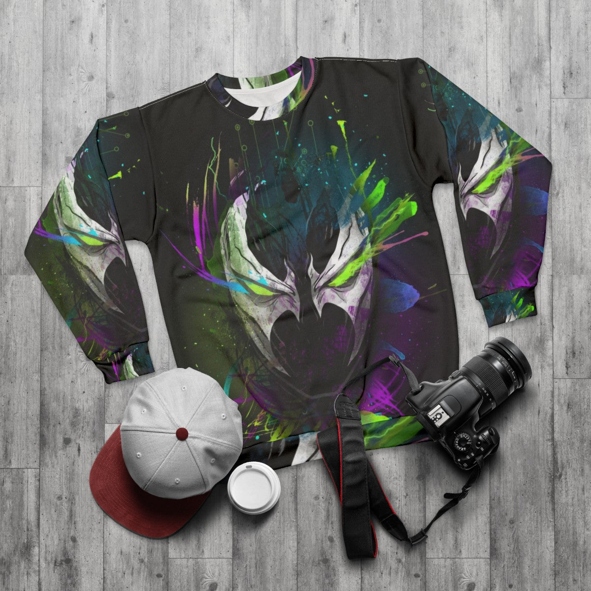 Spawn in the Disco Lithium Multicolor Sweatshirt - flat lay