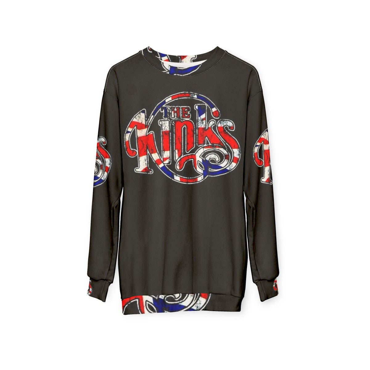 The Kinks Band Flag Art Sweatshirt - hanging