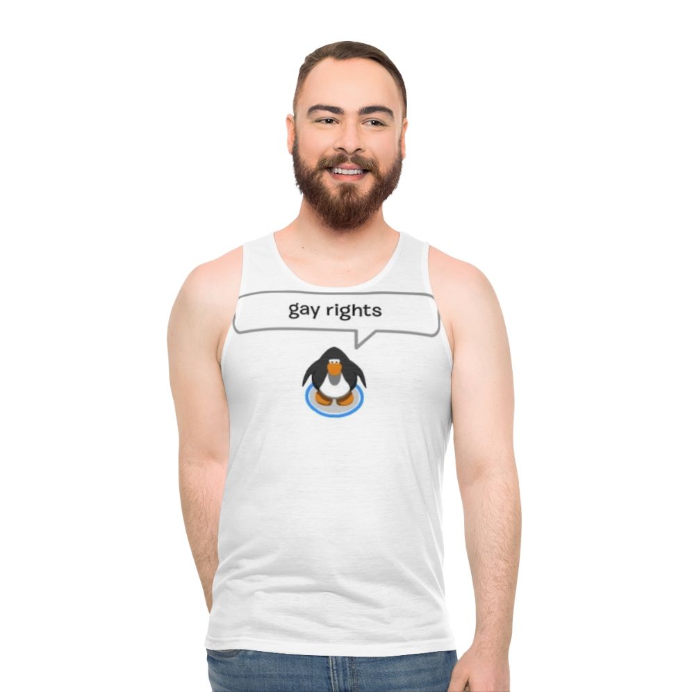 Gay rights penguin design unisex tank top - men