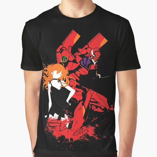 Evangelion Unit-02 anime graphic design t-shirt