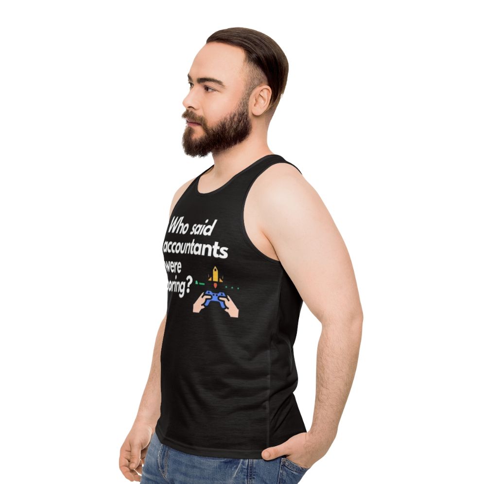 Unisex "Who Said Accountants Were Boring" Tank Top - men side