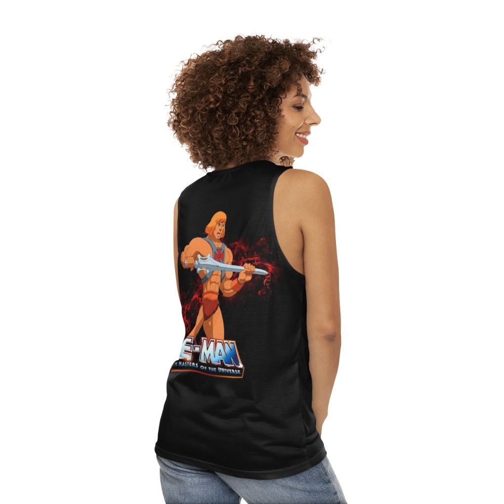 Retro 80s He-Man Masters of the Universe Movies Unisex Tank Top - women back