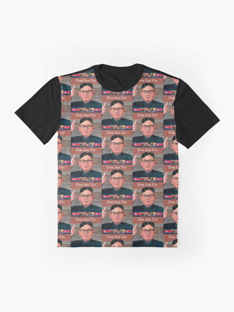 Dan the Dictator - Dan Jon Un Graphic T-Shirt featuring a North Korea-inspired design - Flat lay