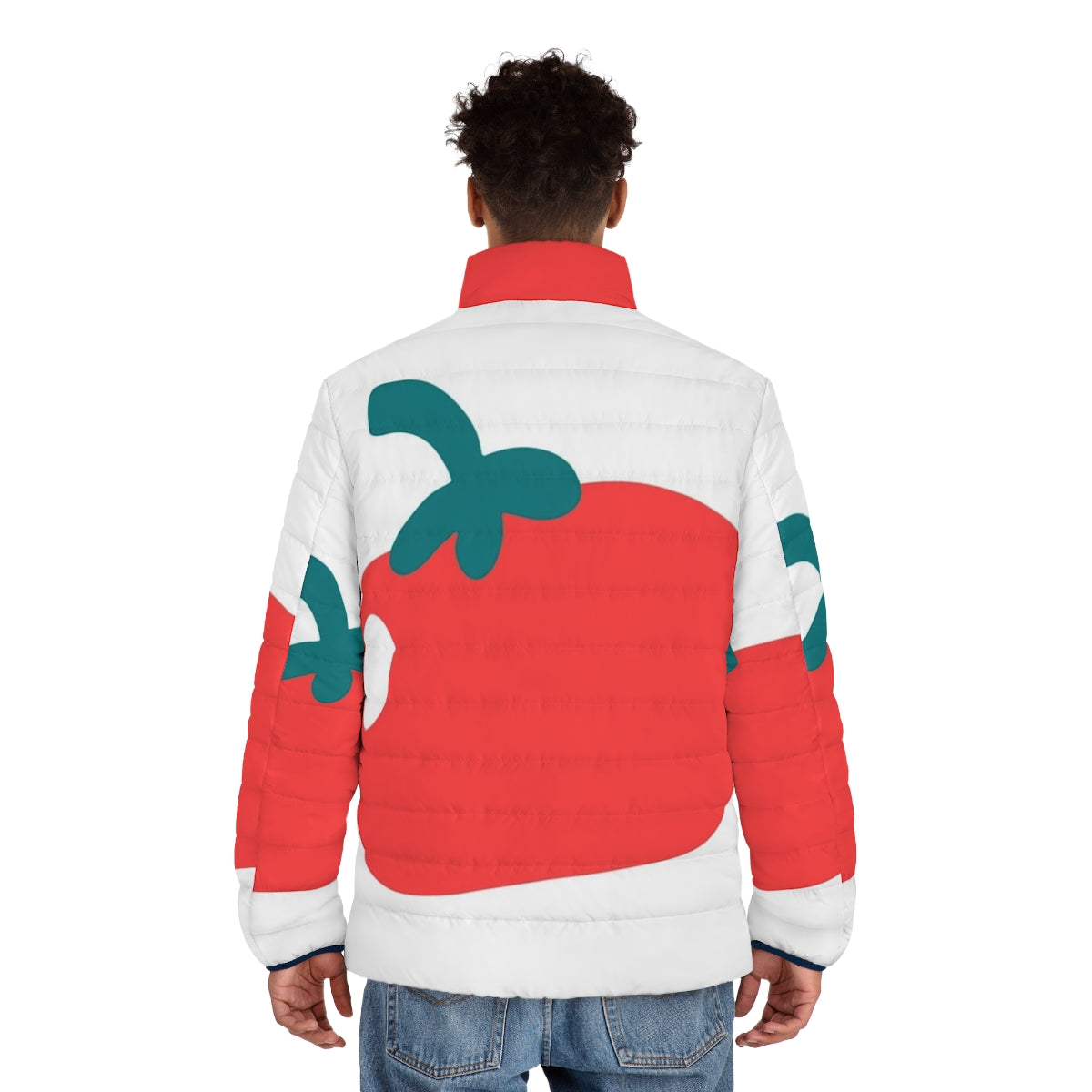 Fruits Puffer Jacket 2 with music, singer, and hip hop inspired design - men back