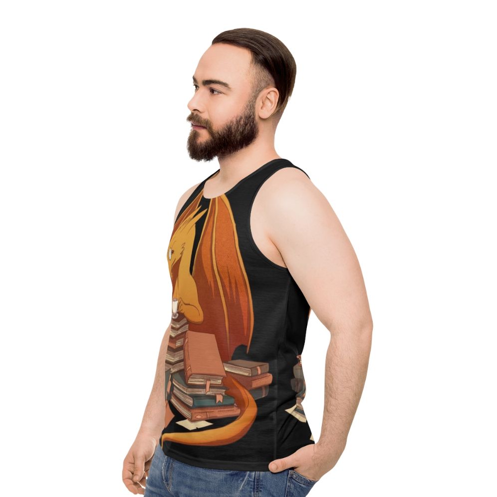 Librarian's Fantasy Dragon Horde Unisex Tank Top - men side