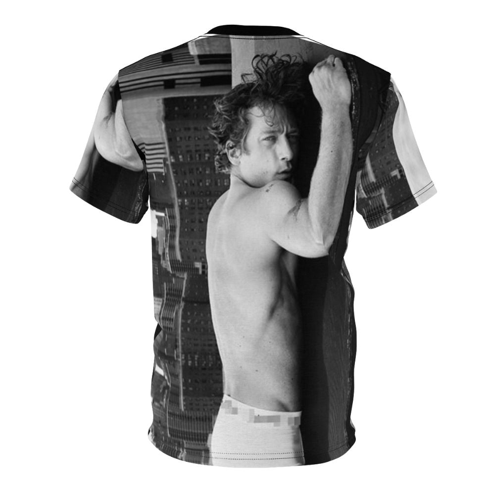 Vintage-style t-shirt featuring a portrait of Jeremy Allen White, star of The Bear and Shameless - Back