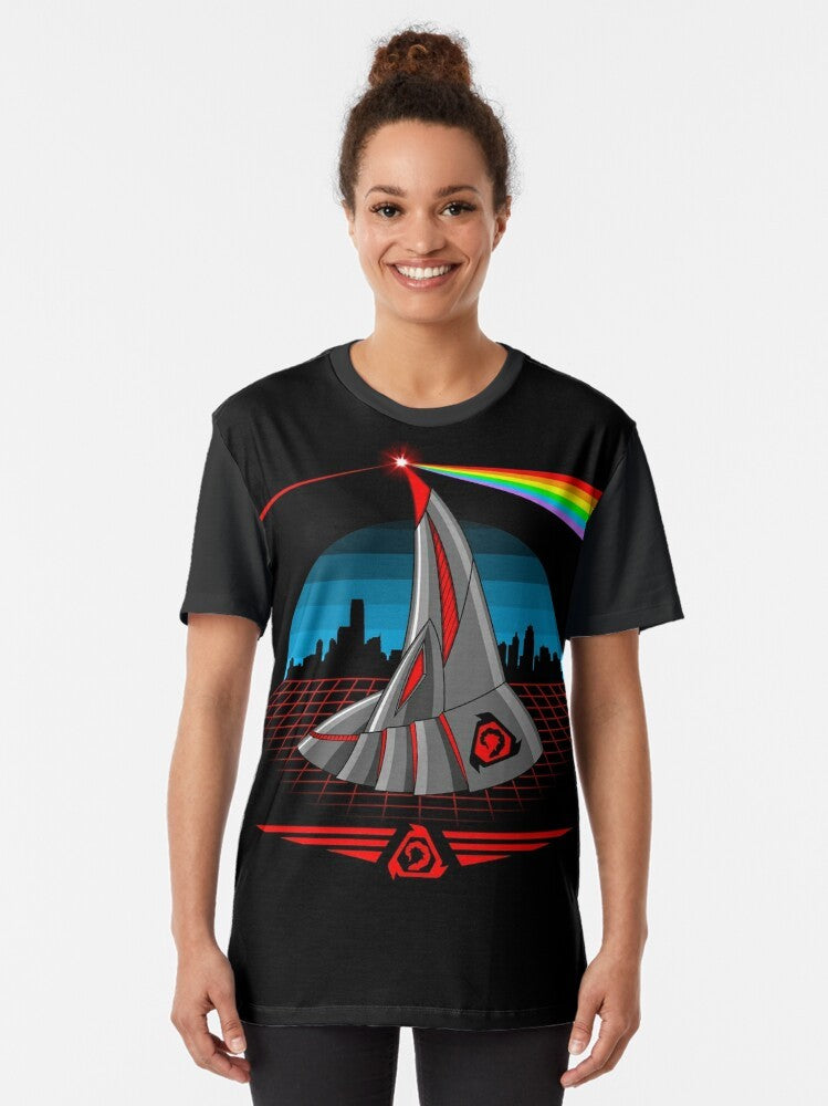 Dark Side of the Moon Retro Video Game Graphic T-Shirt - Women