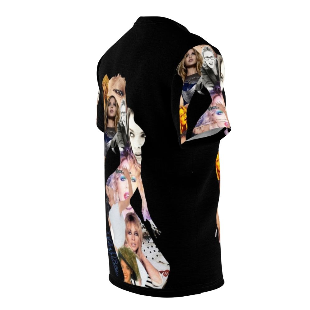 Kylie Minogue inspired silhouette design on a t-shirt for pop music fans - men right