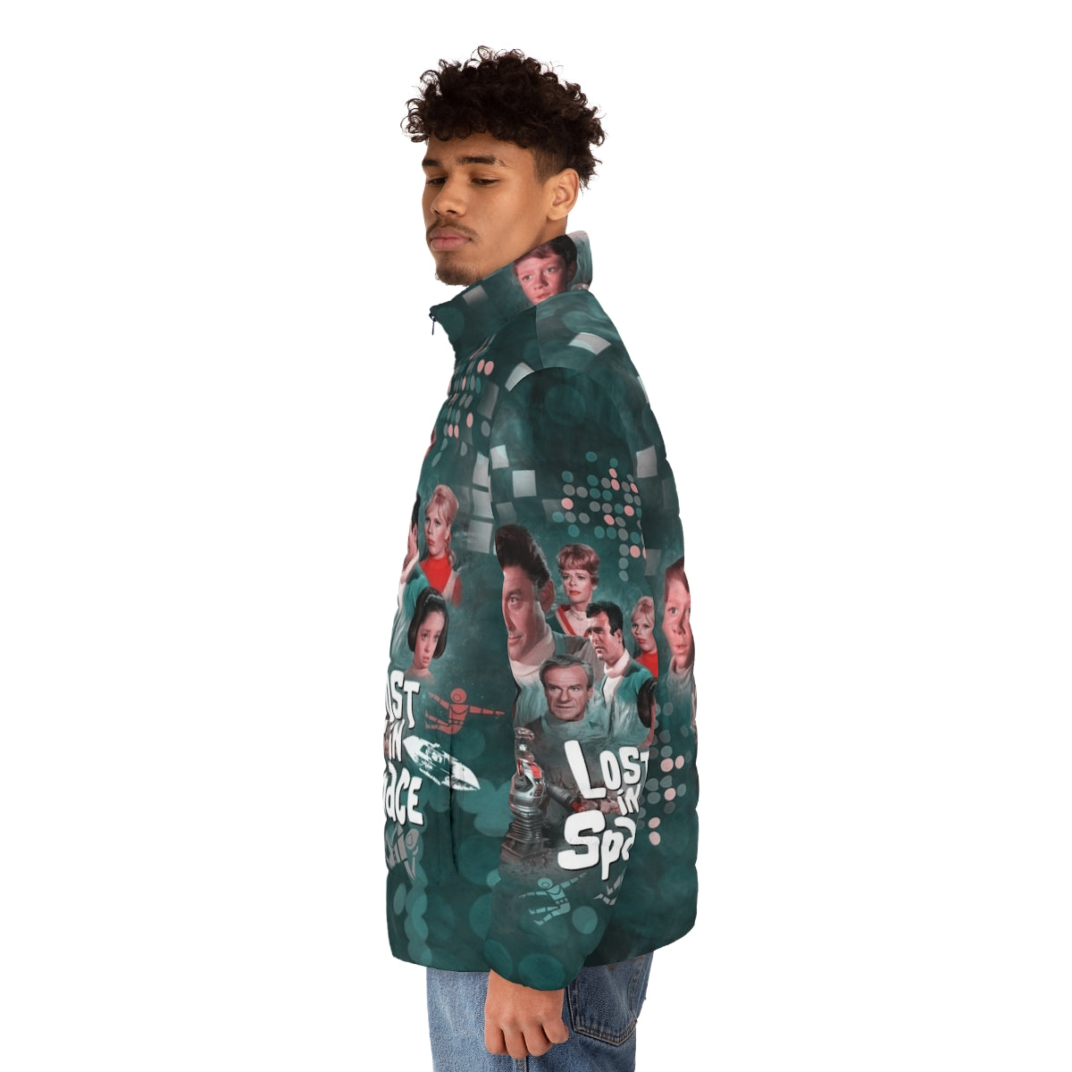 Lost In Space Puffer Jacket 2 - Retro sci-fi inspired fashion with a modern twist - men side left