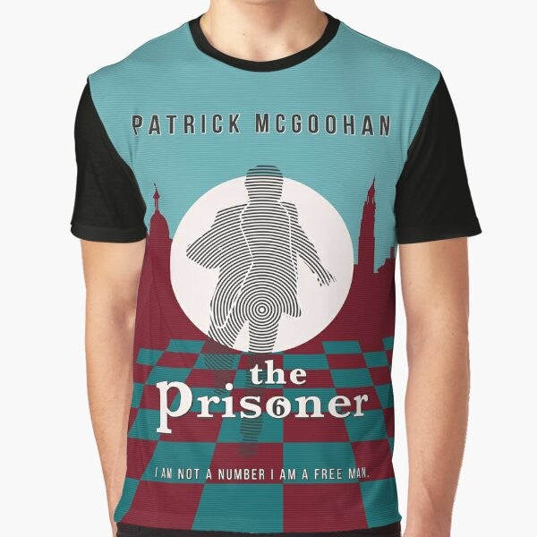 The Prisoner TV Show Retro Graphic T-Shirt with Patrick McGoohan as Number 6