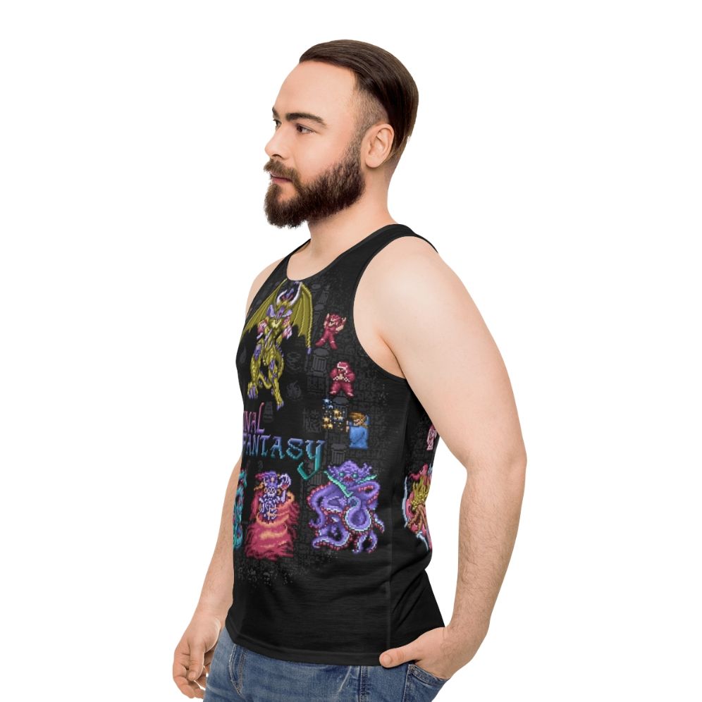 Fantasy Final Retro Pixel Art Unisex Tank Top - men side