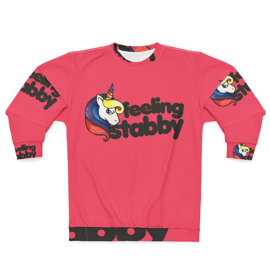 Feeling Stabby Retro Rainbow Unicorn Sweatshirt