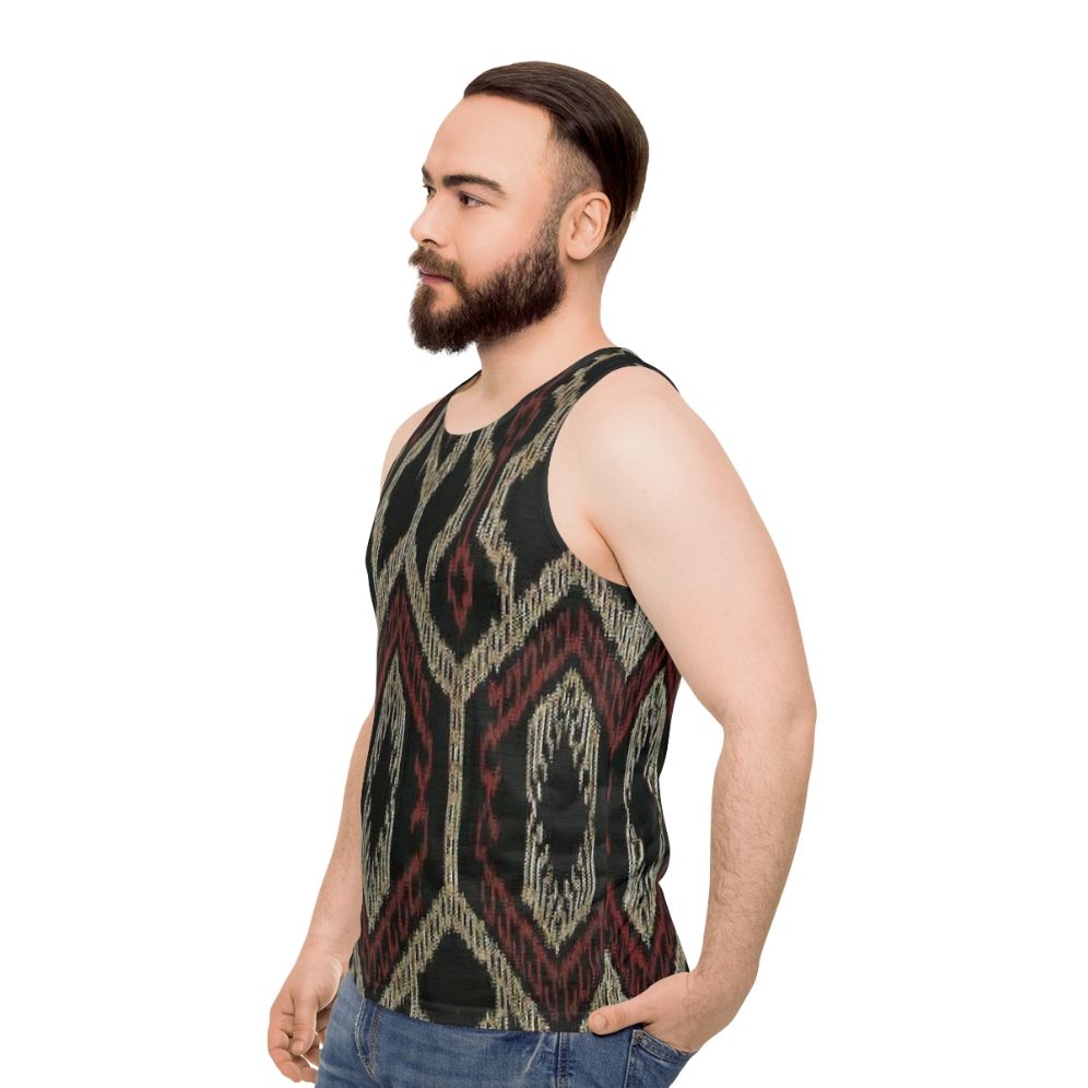 Ethnic design unisex tank top with traditional Filipino cultural patterns - men side