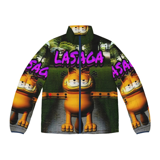 Lasaga Puffer Jacket - Garfield inspired puffer jacket with meme and shitpost design