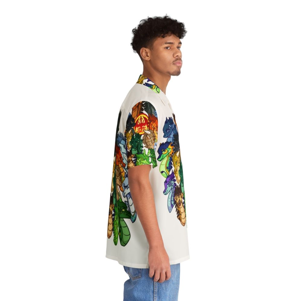 Wings of Fire themed Hawaiian shirt with dragons and characters - People Pight