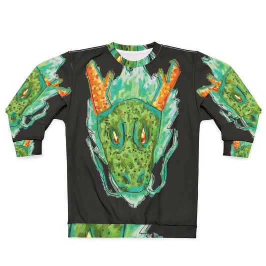 Legendary Earth Dragon Sweatshirt with Asian Dragon Head Design