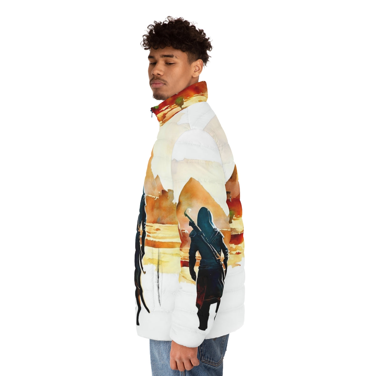 Assassin's Creed Origins Egypt Puffer Jacket featuring the iconic Assassin's Creed logo - men side left