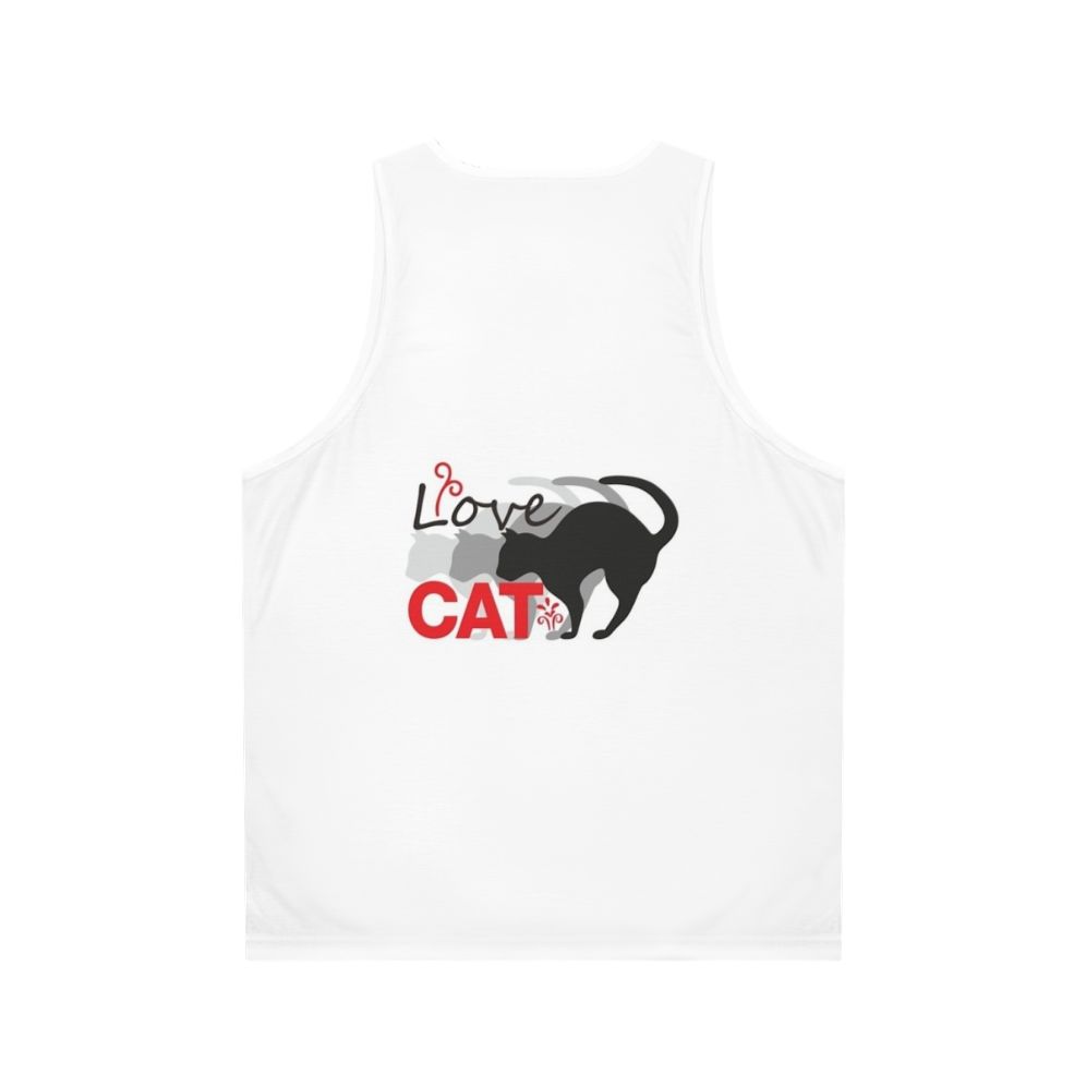 Unisex 'Love Cat' tank top with cat graphic - Back