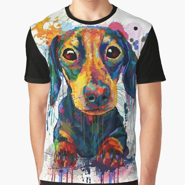 Cute dachshund dog illustration graphic t-shirt design