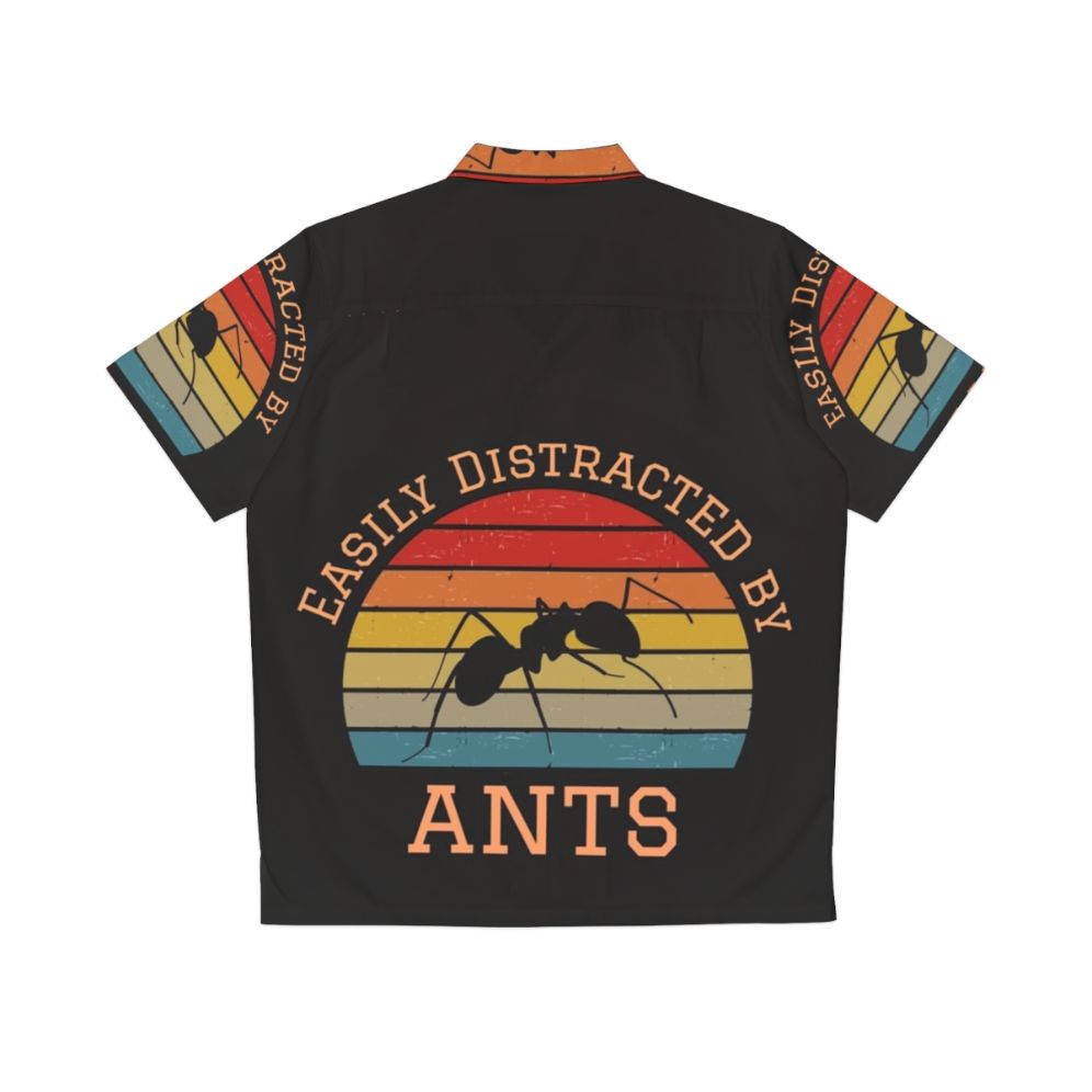 Easily Distracted By Ants Hawaiian Shirt featuring funny bug design for nature and insect lovers - Back